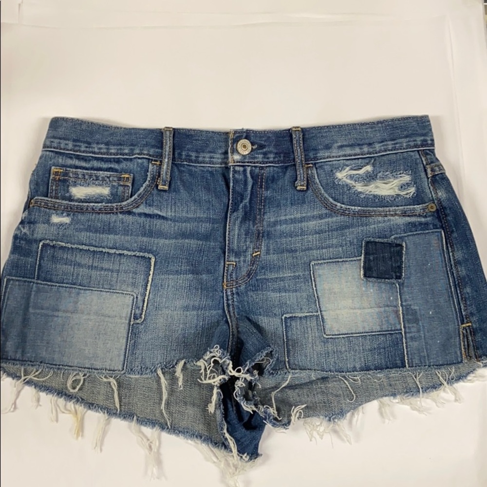 Abercrombie & Fitch Patchwork Denim Shorts Size 10